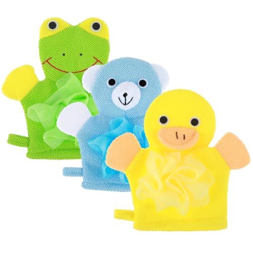 Dimeho Kid Bath Glofe 4/2pcs Shower Glofe Loofah for Kid Colorful Design