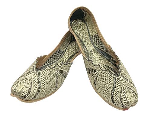 Women's Wedding Punjabi Juti Black Handmade Ethnic Mojaris Shoes Ethnic Flat Indian Jutti2