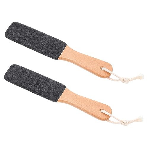Healeved 2 Piezas Tablero de fricción de doble cara removedor de piel dura del talón para uñas quita durezas quitadurezas archivo de piel muerta del pie raspador de pedicura de madera