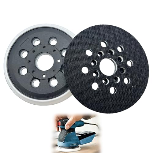 Lot de 2 disques abrasifs de rechange de 125 mm pour Bos-Ch Pex 220 A, Gex 125-1 Ae, Skil 7402/7490, accessoires pour ponceuse excentrique, tampon 8-Loc avec caoutchouc dur, tampon en caoutchouc pour