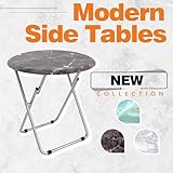 Garden 4 you Round Folding Table, Side Folding Coffee Table, TV Snack Tray Tables, Sofa Laptop Desk, Outdoor Camping Tables, EndTable, SofaTable, SideTable for Small Space, 45 x 45 x 65 CM (Black) - Image 6