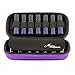 Essential Oil Carrying Case - Travel Cases for Roller Bottles. Best for Protecting Rollers and Organizing Your Oils on the Go. Carry up to 14 Rollons. Includes Bonus Sample Drams Holder (Purple).