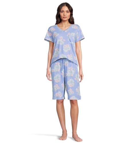 Image of Karen Neuburger Women's Short-sleeve Tee and Bermuda Short Pajama Set