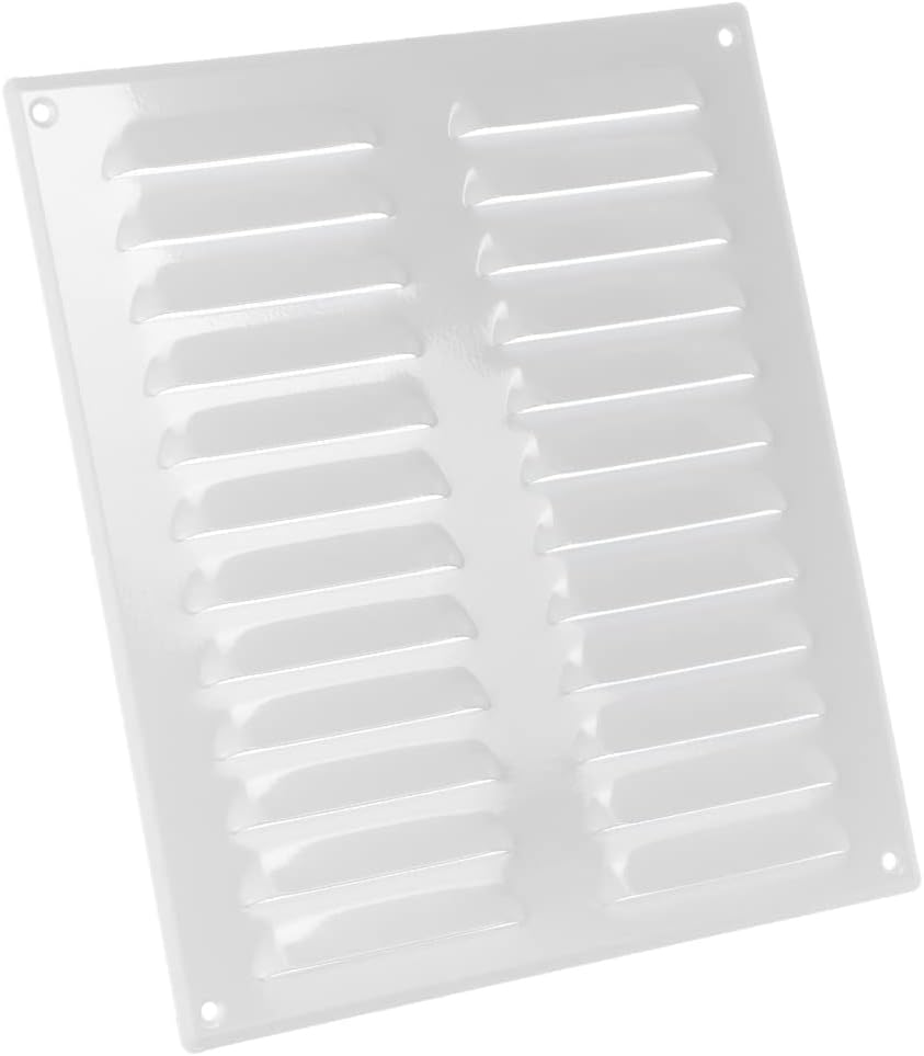 EUROPLAST 8x9 Duct Opening - Vent Cover with Screen Mesh - White Register Metal Air Return Grill - HVAC Vent Air Register Ceiling and Wall Vent Cover - Outside Dimensions: 10.24''w x 11.02''h