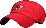 KBSV-040 RED Trust No1 Dad Hat Baseball Cap Polo Style Adjustable
