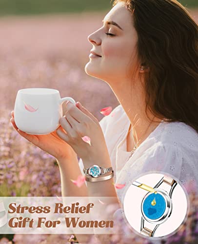 Jack & Rose For Women, Essential Oil Diffuser Bracelet, Tree Of Life Jewelry Aromatherapy Bracelets Leather Band With 8 Color Felt Pads, Gifts For Daughter, Girl, Mom, Sister #TOP2