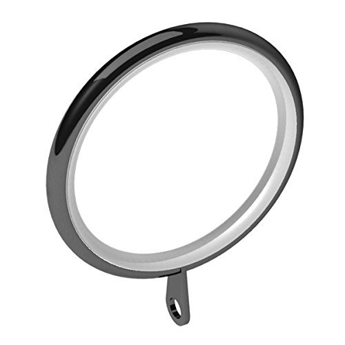 Swish Elements 28mm Metal Curtain Pole Rings, Graphite, 12 Pack