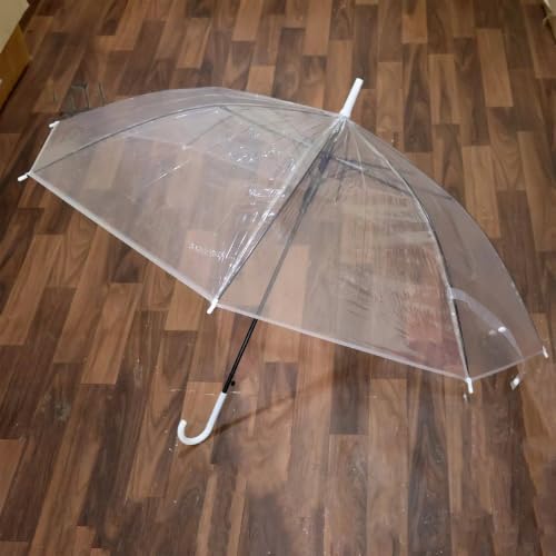Image of Clear Transparent, Durable Wind-Resistant Umbrella | Special For Windproof Umbrella for Outdoor Events Rain-Decoration (White)