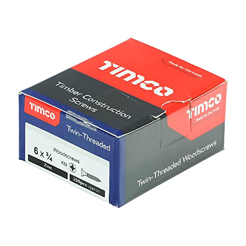 TIMCO Twin-Threaded Woodscrews - PZ - Double Countersunk - 6 x 3/4 - Zinc Plated - Box of 200, 3.5 x 20mm - Image 3