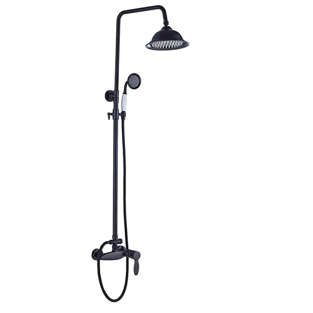 Colonne de douche noire mate C1 au design épuré pour salle de bains moderne