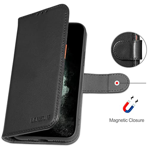 Fermoir magnétique coque iPhone 11 Pro portefeuille noir