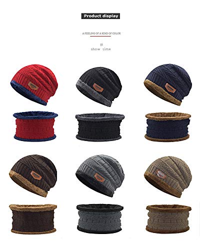 Faxiang Gorro + cachecol, 2 peças / conjunto masculino e feminino de inverno, gorro quente de malha