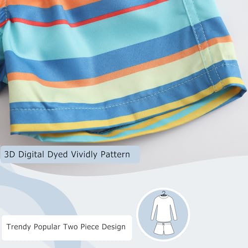 Aisyee Toddler Baby Boys Rash Guard Set for Kids Boys Swim Set with Swim Trunks Long Sleeve Bathing Suits4