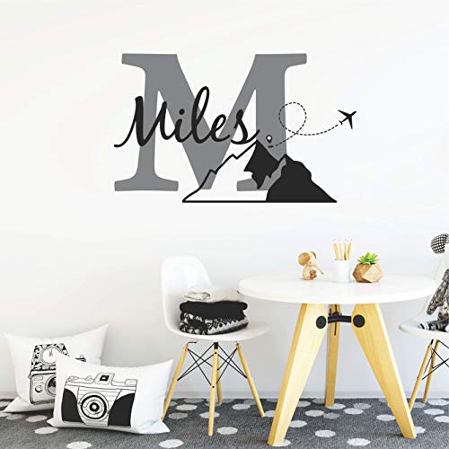 Vinilo Decorativo Infantil Aviones y Montañas Personalizado Mediano miniatura 1