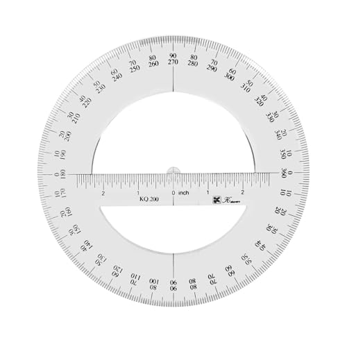 Kreis Winkelmesser 360 Grad Winkelmesser Lineal Mathe Geometrie Werkzeuge für Schule Klassenzimmer Büro Zeichnen Messgeräte, 20cm