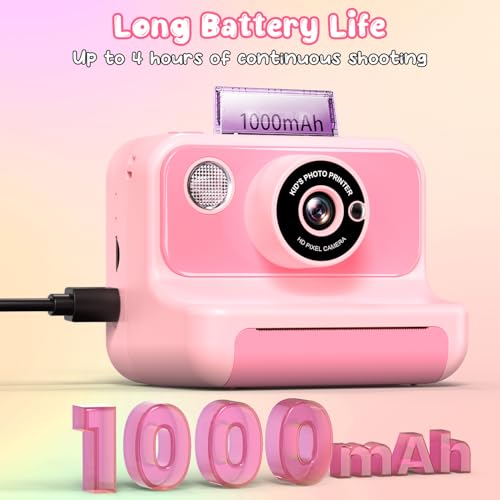 Image of Kids Camera Instant Print, Kids Camera 1080P HD Video Digital Camera | Christmas Birthday Gifts for Girls and Boys, Toddler Toy for 3-12 Years Old