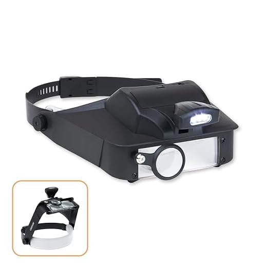 Carson LumiVisor Head Magnifier - Head Visor with LED Lighted Magnifier (2x/3x/5x/6x) (LV-10)