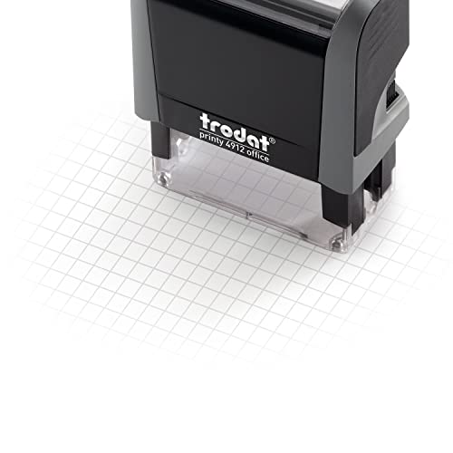 Trodat Stamp 4912 Office Printy With English Text Entered – Self Inking, Red And Blue Ink, Impression Size 3/4" X 1-7/8" #TOP3