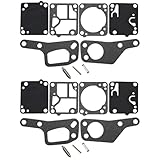 Avantage d'entretien du double kit : deux joints offrent une couverture étendue de plusieurs reconstructions de carburateur. Pour tronçonneuse McCulloch Mini Mac 110 120 130 140. Remarque : il s'agit de réparation de type ZAMA, qui ne convient pas au carburateur de type Walbro. Compatibilité : pour McCulloch comme les modèles suivants : Mini Mac 110 et 120 modèle 600016 avec préfixe de numéro de série commençant par 11, 12, 13, 14-, 16. Mini Mac 130 modèle 600017 avec préfixe de numéro de série commençant par 14. Mini Mac 140 modèle 60002. 2 Avec série Numéro préfixe commençant par 12 - Mini Mac 140 modèle 600104D avec préfixe de numéro de série commençant par 12 - Remplace OEM pour ZAMA RB-19 pour McCulloch 68197,90714. Vous recevrez : 2 joints de diaphragme de carburateur