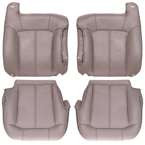 The Seat Shop Full Front Row Factory Match Leather Kit for Bucket Seats - Medium Neutral Tan (Compatible with 1999-2002 Chevrolet Chevrolet Silverado)