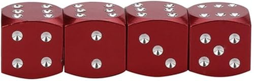 Miniatura 8 de Tapas de vástago de válvula de neumático de dados  Paquete de 4 tapas de válvula de neumático de automóvil de aleación de aluminio, a prueba de