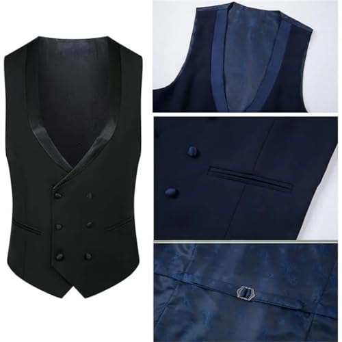 Men Shawl Lapel Long Sleeve Tuxedo Three Piece Suit with Diamonds for Wedding Prom Groom4