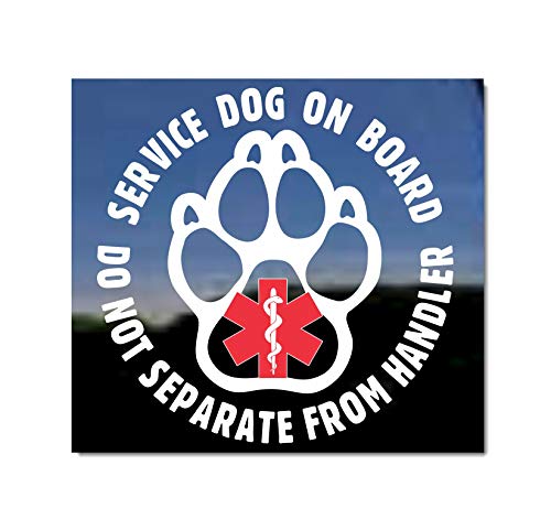 Service Dog On Board | Paw Print NickerStickers® All Weather Vinyl Decal Sticker