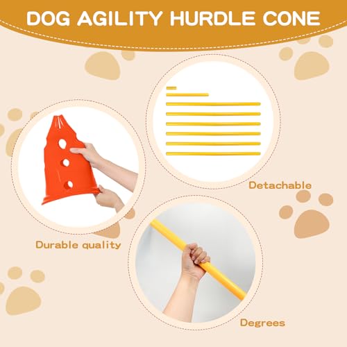 image for MDTMR AEDNX Dog Agility Hurdle Cone Set Dog Agility Course Backyard Se
