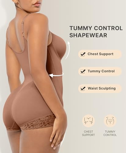Image of SHAPELLX Faja Body Shaper for Women, Zipper Shapewear Bodysuit