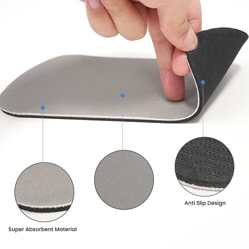 GLACIER FRESH Cuttable Refrigerator Drip Catcher, Water Absorbent Fridge Water Dispenser Drip Tray, Replacement for Whirlpool, GE, Samsung Fridge Accessories, Grey (Rectangular - 2pcs)