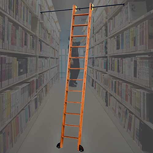 Kit de montage pour échelle roulante de bibliothèque avec rails et roulettes
