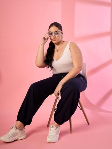 Image of ALZA Women's Cotton Oversized Joggers with Utility Pockets - Loose Fit High Waisted Track Pants for Gym, Yoga & Travel - Lightweight All-Season Lounge Sweatpants