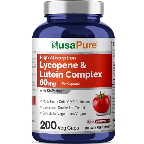 NusaPure Lycopene & Lutein Complex 60mg per Caps, 200 Veggie