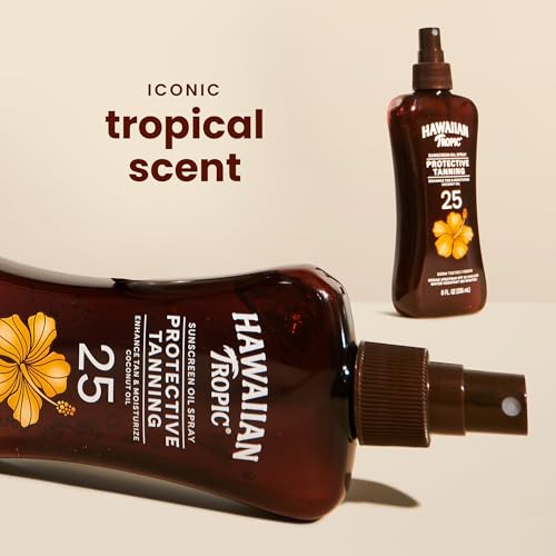 Hawaiian Tropic Protective Tanning Oil Spray Sunscreen SPF 25, 8 Fl Oz Detail