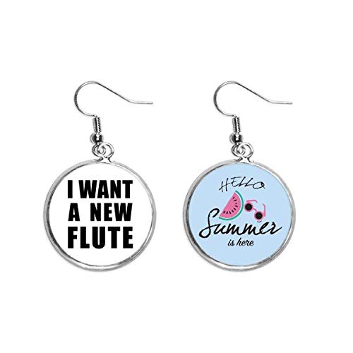 Pendientes de sandía con diseño frutal brillante para lóbulo