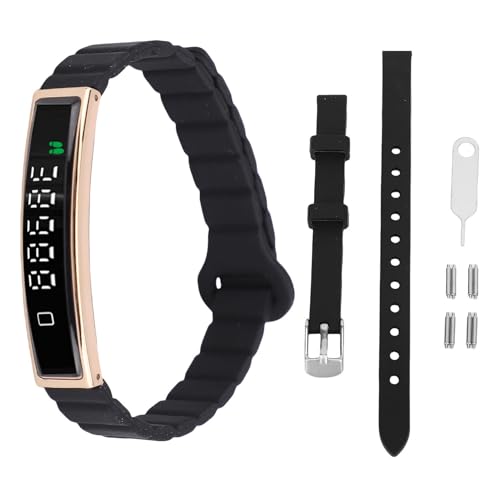 Yanmis Health Fitness Tracker, BT 5.3 Pulsera Inteligente para Hombres Mujeres, Prueba de Agua, Recordatorio de Llamadas, Control de Fotos, Actividad Visualizada y Rastreador de Fitness (Gold)