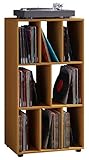 VCM Holz Schallplattenregal | Raumteiler | Maße H. 114 x B. 60 x T. 40 cm | Medienregal - Schaltino Buche