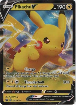 Pokemon Pikachu V SWSH061 Promo Card/Pokemon Shiny Holo Card :  Amazon.co.uk: Toys & Games