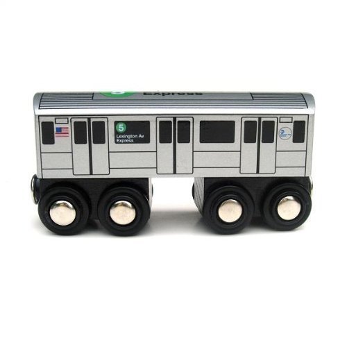 Munipals Wooden Railway NYC Subway Car 5 Train