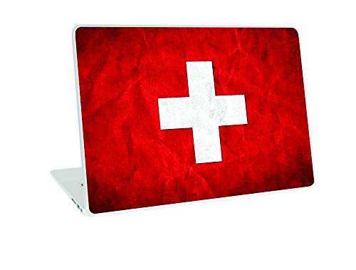 Image of Galaxsia Swiss Flag Vinyl Laptop Skin /Sticker /Cover /Decal Compatible for Any Laptop (Hp /Dell /Sony /Acer /Lenovo /Asus etc..) Brand Models of Size 13 to 13.3 Inches Laptop Or Notebook.