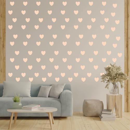 Image of Pastel Color Heart Sticker for Scrapbook or for Wall Decoration, Nursery Decor, Home Decor (Yellow)