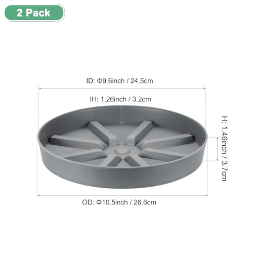 M METERXITY 2-Pack Plant Saucer, 10 Inch Flower Pot Saucers - Image 2