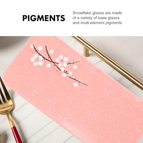 Plato rectangular de cerámica rosa estilo japonés miniatura 7