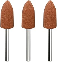 Lot de 3 têtes de polissage pour pierre corindon - Tige de 1/8" - Embouts abrasifs pour outil rotatif pour meulage, polissage, ébavurage - Boule de 9 mm