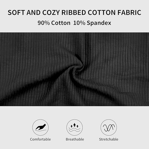 Image of 6 Pack Women's Ribbed Cotton Thongs High Waist Panties Underwear | GAREDOB 6 Pack Women's Ribbed Cotton Thongs High Waist Seamless Panties Plus Size High Rise No Show Underwear
