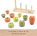 Fisher-Price Wood Toddler Toy Veggie Stacker, Tiny Garden Wooden Sorting & Stacking Activity for Preschool Kids Ages 18+ Months (Amazon Exclusive)