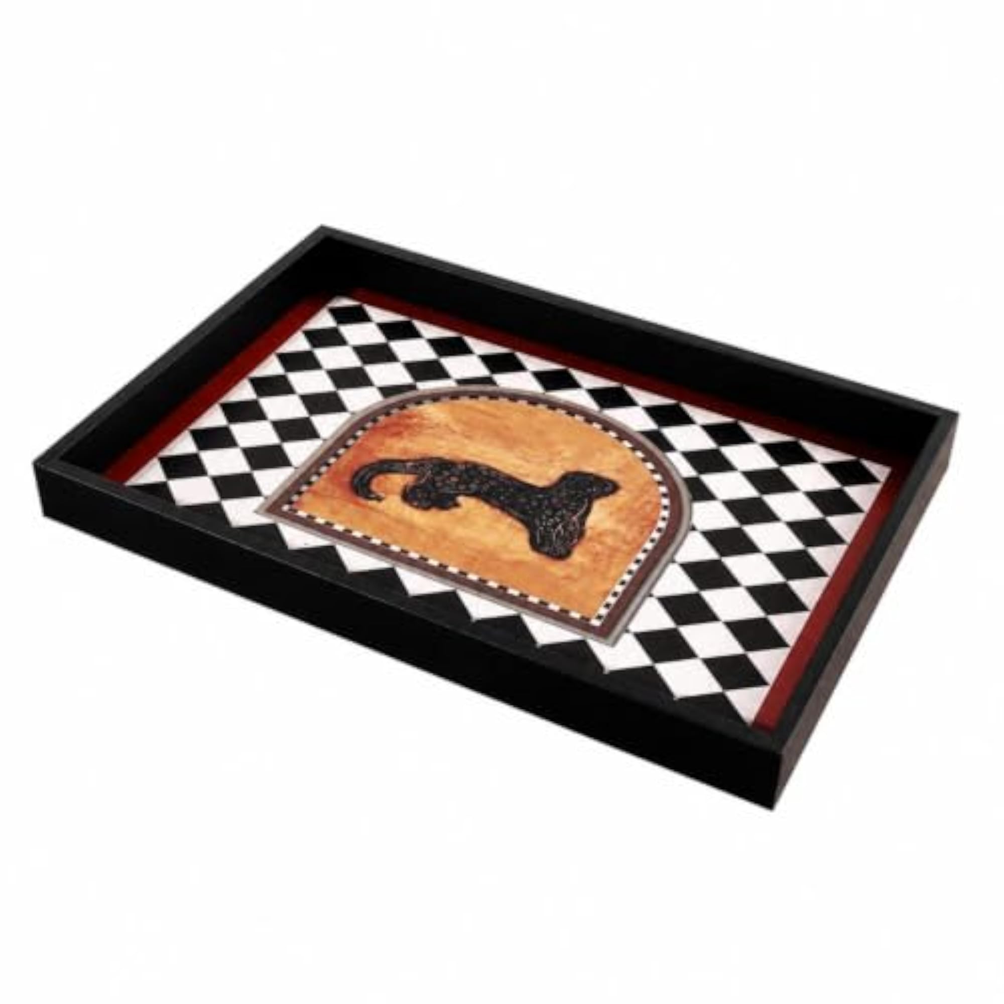 Vintage-Influenced Rectangular Engineered Wood Storage Tray, Elegant Organizer