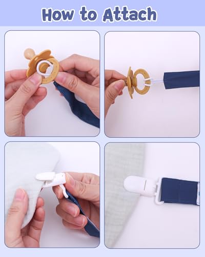 Image of babygoal Baby Pacifier Clips 8 Pack, Pacifier Holder Clips for Boys and Girls Fits Most Pacifier and Binkies-Neutral Color