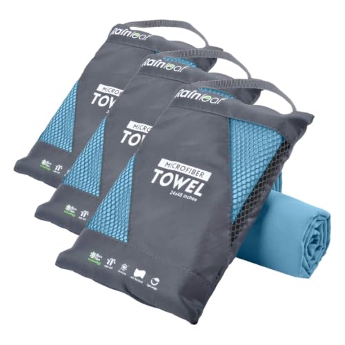 Image of Rainleaf Microfiber Towel Quick Dry Camping & Travel & Gym Towel. Compact | Super Absorbent, Lightweight, Fast Drying. Suitable for Beach, Bath, Backpacking, Hiking, Swim.