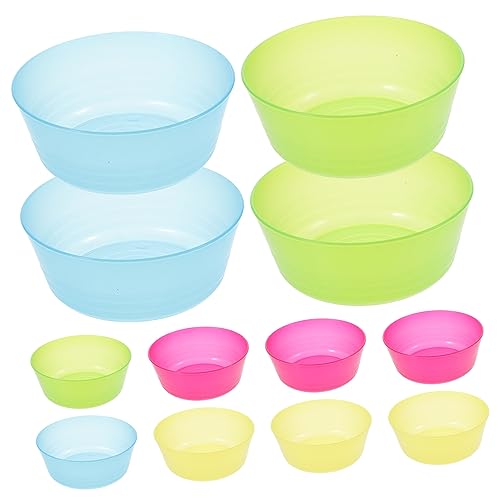 Wakauto 12Pcs Snack Bowls Durable Plastic Bowls for Soup Salad and Desserts Translucent Design for Meals and Snacks